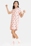 Zivame Girls Chasing Tails Knit Cotton Knee Length Nightdress - Seashell Pink — thumbnail 4